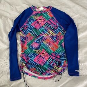 Dolfin LARGE Uglies Long Sleeve Rashguard Color Clash Women’s Blue stripes